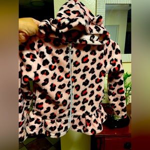 Girls Animal print warmup with hooded ears